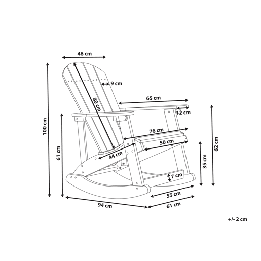 Cadeira de baloiço para jardim ADIRONDACK Cinzento escuro