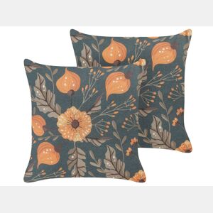 Conjunto de 2 almofadas decorativas SOTOL 45 x 45 cm Multicolor Padrão floral