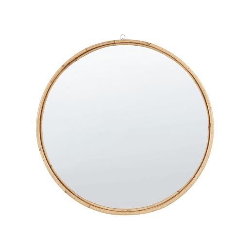 Espelho BARUNG 60 cm 60 cm Rattan Natural Creme