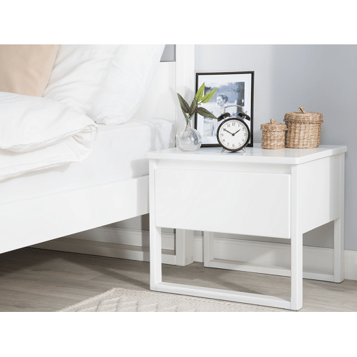 Mesa de cabeceira com gaveta GIULIA Pinho Branco Mesa de cabeceira com gaveta GIULIA Pinho Branco