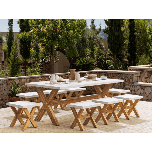 Tamborete de jardim OLBIA Betão Branco