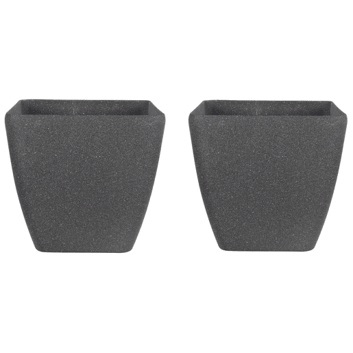 Conjunto de 2 vasos para plantas ZELI 34 cm Cinzento escuro