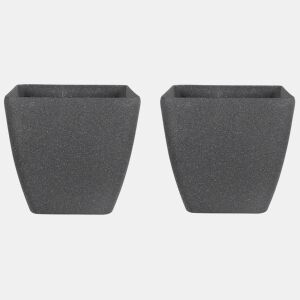 Conjunto de 2 vasos para plantas ZELI 34 cm Cinzento escuro