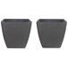 Beliani Conjunto de 2 macetas ZELI Beliani Conjunto de 2 macetas ZELI Gris Oscuro