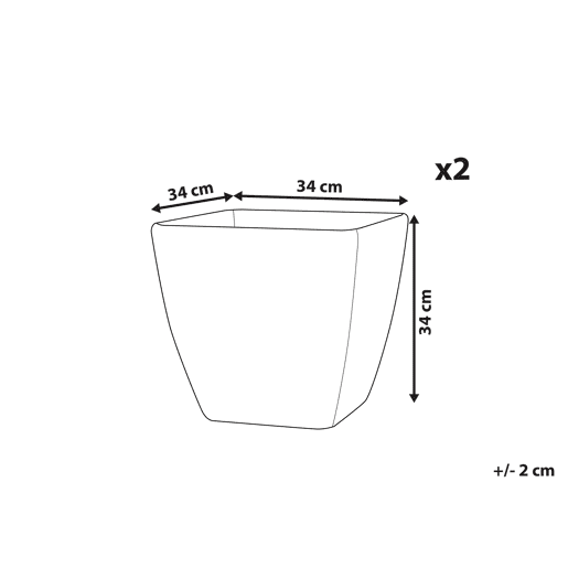 Conjunto de 2 vasos para plantas ZELI 34 cm Cinzento escuro