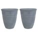 Beliani Conjunto de 2 macetas KATALIMA Beliani Conjunto de 2 macetas KATALIMA Gris