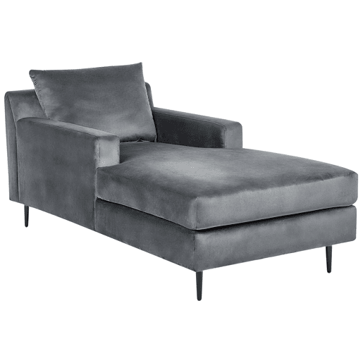 Chaise longue GUERET Veludo Cinzento Chaise longue GUERET Veludo Cinzento