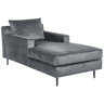 Chaise longue GUERET Veludo Cinzento