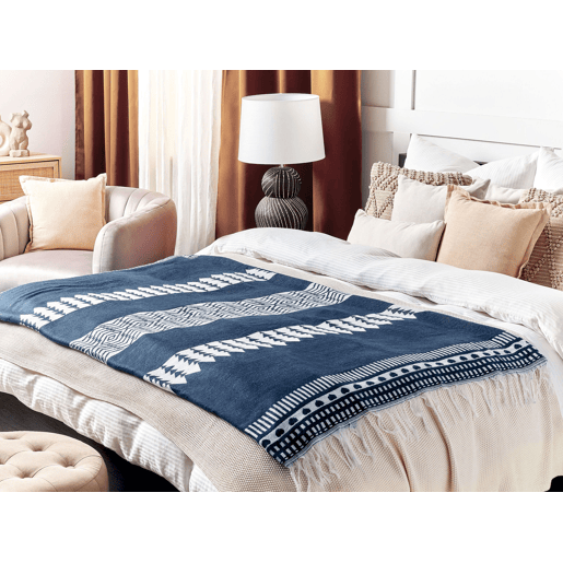 Manta TARLAY Tecido 130 x 170 cm Azul Manta TARLAY Tecido 130 x 170 cm Azul
