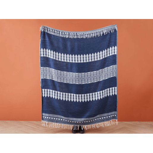 Manta TARLAY Tecido 130 x 170 cm Azul Manta TARLAY Tecido 130 x 170 cm Azul