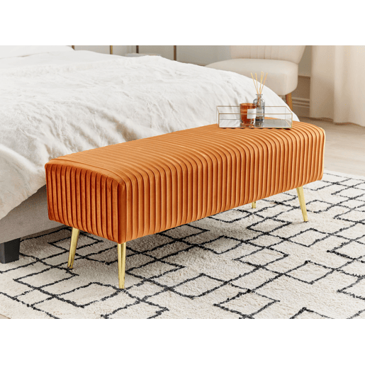 Beliani Banco de cama Veludo PATERSON