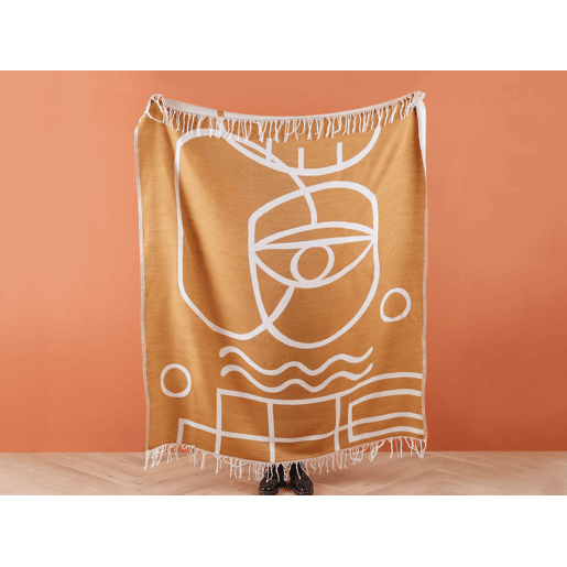 Manta PALHI Tecido 130 x 170 cm Laranja