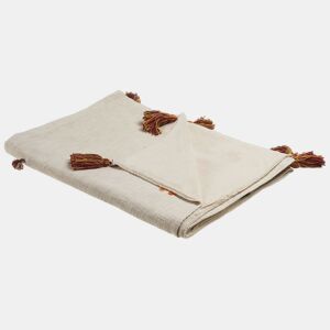Manta KHANDWA Algodão 130 x 180 cm Creme