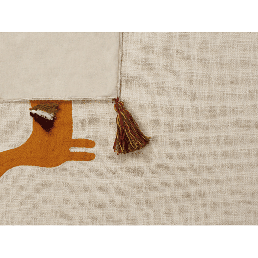 Manta KHANDWA Algodão 130 x 180 cm Creme