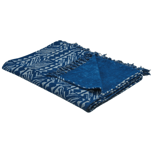 Manta SHIVPURI Algodão 130 x 180 cm Azul