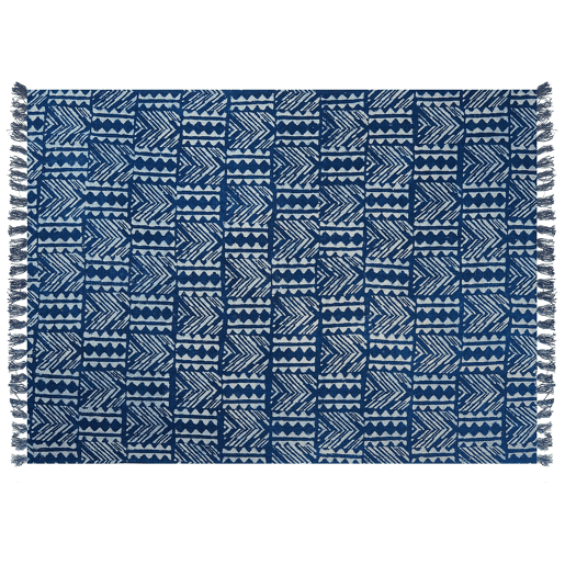 Manta SHIVPURI Algodão 130 x 180 cm Azul