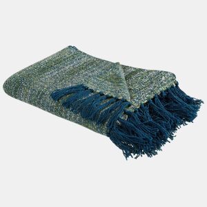 Manta PAIRE Tecido 130 x 170 cm Azul esverdeado