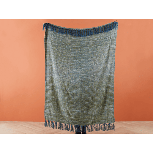 Manta PAIRE Tecido 130 x 170 cm Azul esverdeado