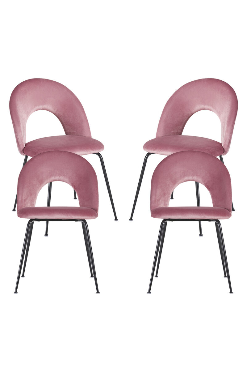 Pack 4 Sillas Dawa Black Terciopelo