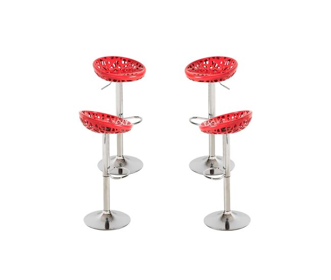 Pack 4 taburetes nest - rojo