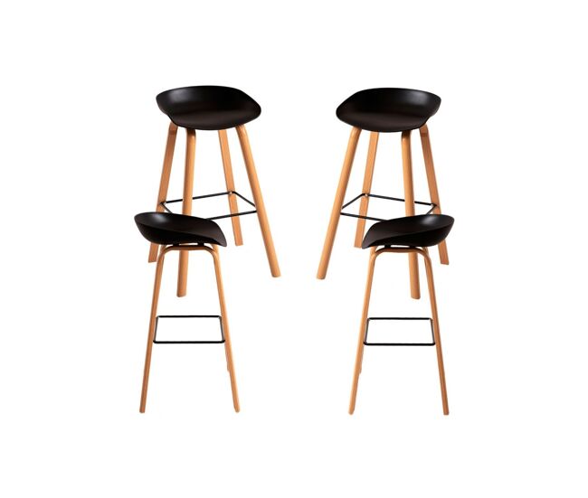 Pack 4 taburetes tolbi - negro