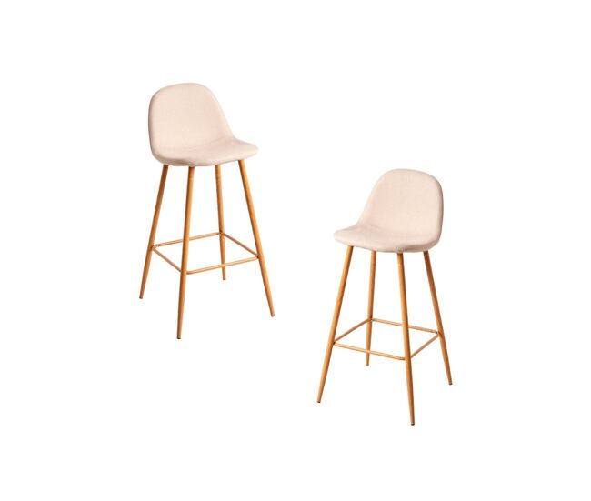 Pack 2 taburetes teok tela - beige