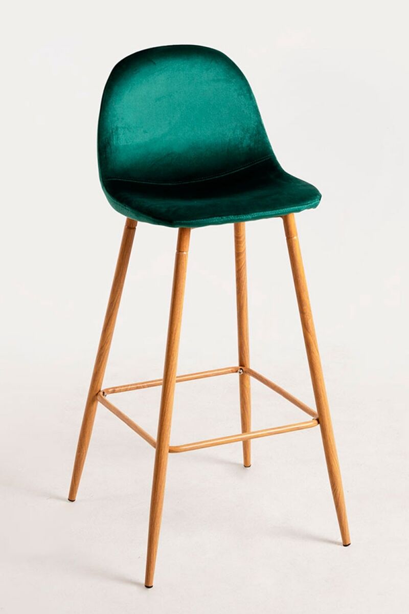 Taburete teok terciopelo - verde