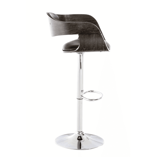 Taburete de bar Kingston Simil cuero Negrogris 48X50X88 cm