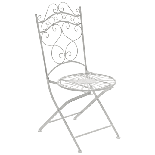 Juego de 2 sillas para jardín Indra plegables Metal Blanco antiguo 50X40X92 cm