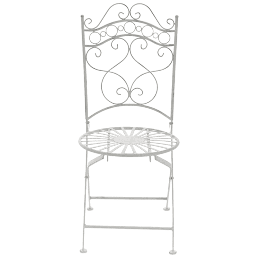 Juego de 2 sillas para jardín Indra plegables Metal Blanco antiguo 50X40X92 cm
