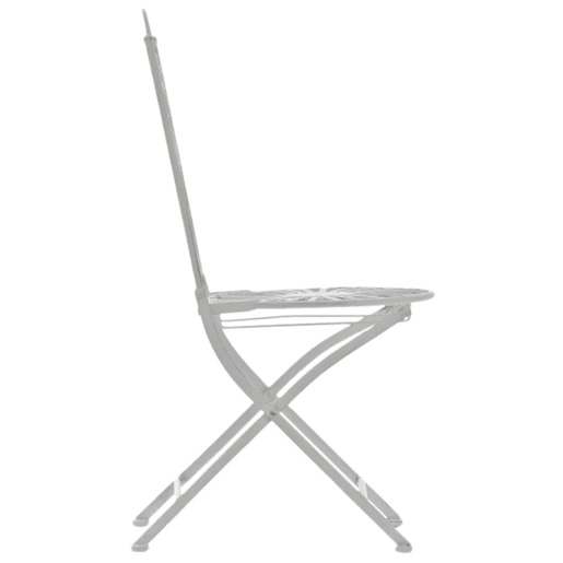 Juego de 2 sillas para jardín Indra plegables Metal Blanco antiguo 50X40X92 cm