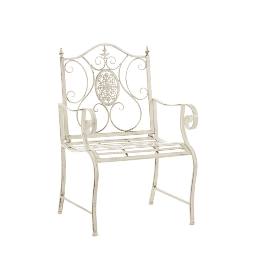 Silla de Exterior Punjab Metal Crema antiguo 53X62X94 cm