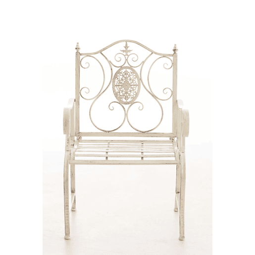 Silla de Exterior Punjab Metal Crema antiguo 53X62X94 cm