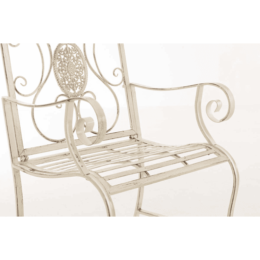 Silla de Exterior Punjab Metal Crema antiguo 53X62X94 cm