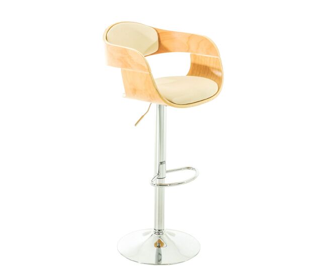 Taburete de bar kingston simil cuero natural/crema 48x50x88 cm