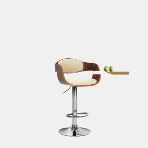 Taburete de bar Kingston Simil cuero Nogalcrema 48X50X88 cm