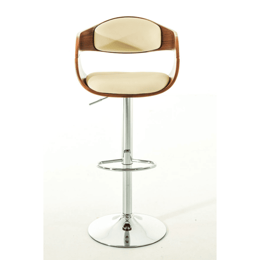 Taburete de bar Kingston Simil cuero Nogalcrema 48X50X88 cm