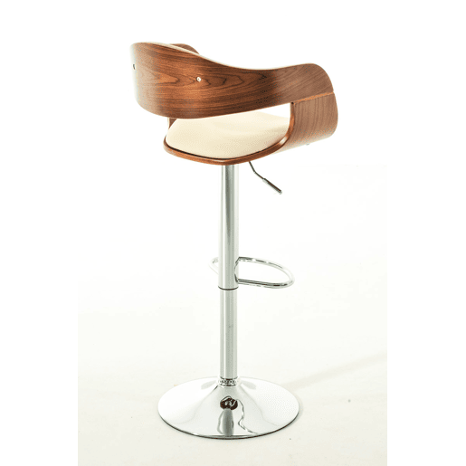Taburete de bar Kingston Simil cuero Nogalcrema 48X50X88 cm