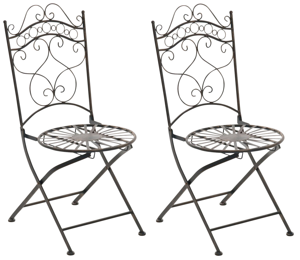Juego de 2 sillas para jardín Indra plegables Marrón