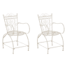 Set de 2 Sillas de jardín Sheela Metal Crema antiguo 60X48X88 cm