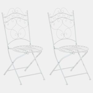 Juego de 2 sillas para jardín Indra plegables Metal Blanco 50X40X92 cm