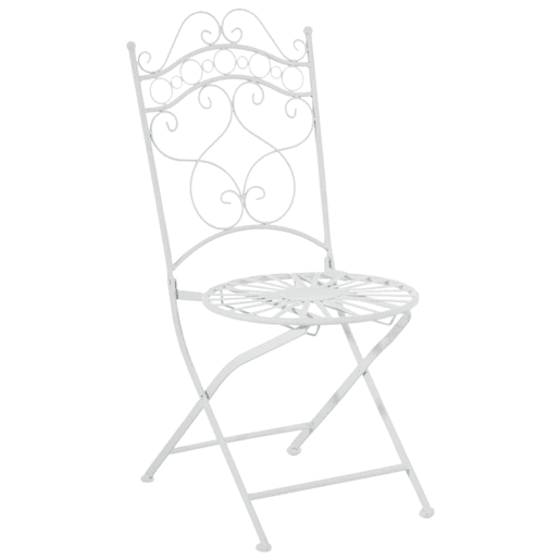 Juego de 2 sillas para jardín Indra plegables Metal Blanco 50X40X92 cm