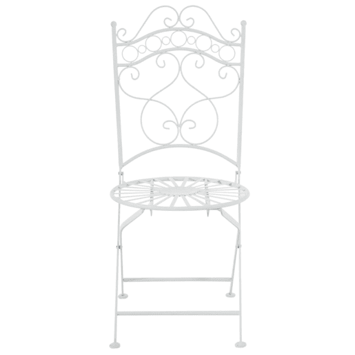 Juego de 2 sillas para jardín Indra plegables Metal Blanco 50X40X92 cm
