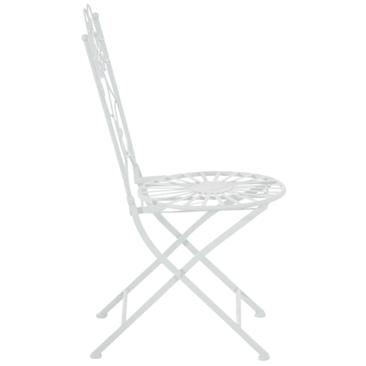 Juego de 2 sillas para jardín Indra plegables Metal Blanco 50X40X92 cm