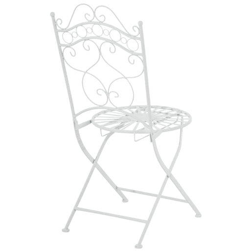 Juego de 2 sillas para jardín Indra plegables Metal Blanco 50X40X92 cm