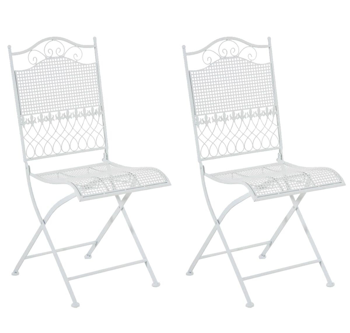 Pack de 2 sillas de terraza kiran plegables metal blanco 50x41x91 cm