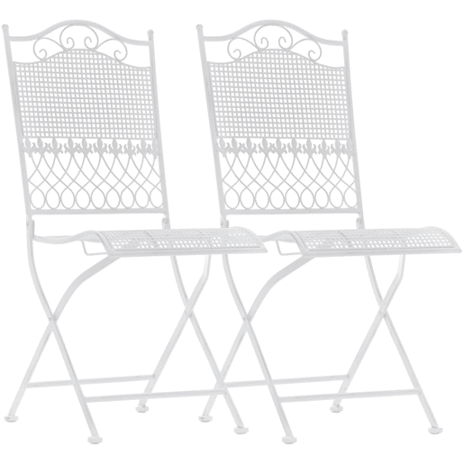 Set de 2 sillas de jardin Kiran Metal Blanco 50X41X91 cm