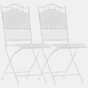 Set de 2 sillas de jardin Kiran Metal Blanco 50X41X91 cm