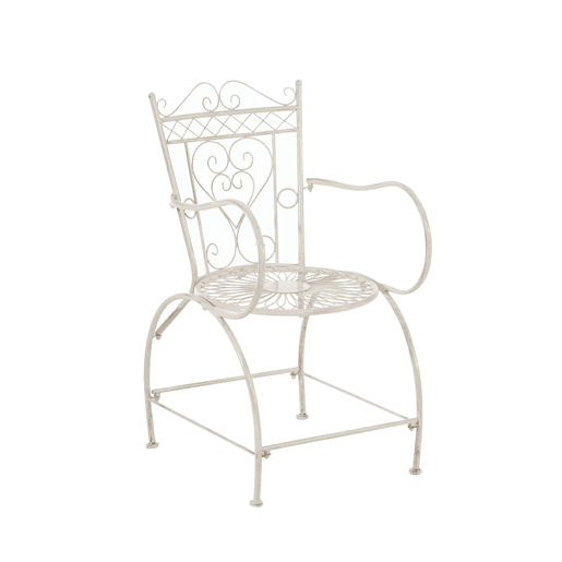 Silla de Exterior Sheela Metal Crema antiguo 60X48X88 cm Silla de Exterior Sheela Metal Crema antiguo 60X48X88 cm