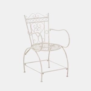 Silla de Exterior Sheela Metal Crema antiguo 60X48X88 cm